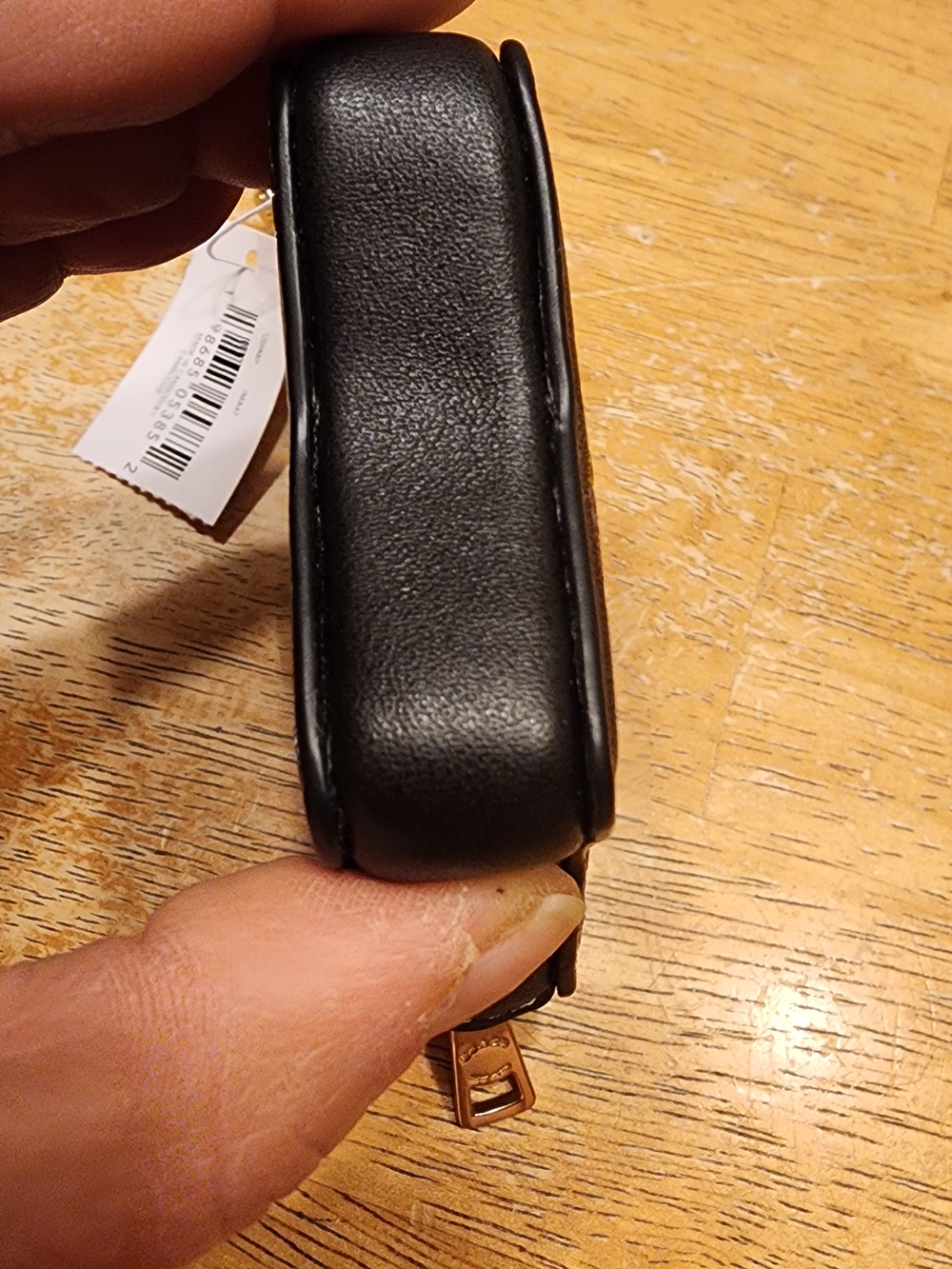 Coach Black Star Coin Pouch Keyring with Red Floral Print - Picture 3 of 10